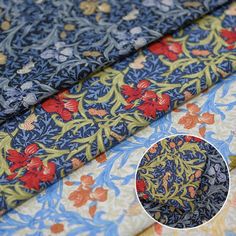 100% Pure Cotton 60S Poplin Dark Color William Morris Series Pattern Fabric Hand Sewn DIY Doll Dark Color, Pattern Fabric, Diy Doll, Doll Clothing, Apparel Fabric, William Morris, Dark Colors, Dress Fabric, Fabric Patterns