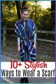 We have 10  different ways to wear a scarf. If you love scarves but need new ideas, try these cute ways to wear a scarf that you might not have thought of. How To Wear A Blanket Scarf, Wearing Scarves, Wear A Scarf, Kimono Style Tops, Braided Scarf, Comforting Bible Verses, Ponytail Hairstyles Easy, Crazy Mom, Ways To Wear A Scarf