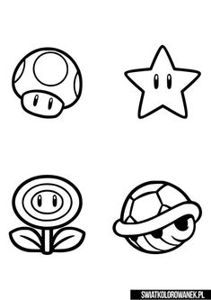 four different types of mario kart coloring pages for kids to color and print on