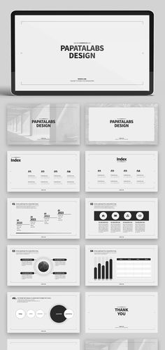 a bunch of white and black powerpoint presentation templates