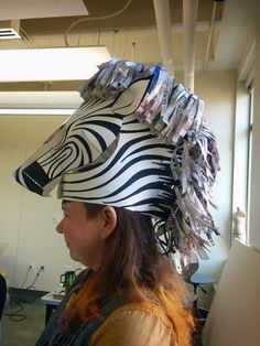 Last week I made a tutorial for a much simpler mask that can be made with regular printer paper. This one is a little bit more complicated, but super cool. This... Witch Wardrobe, Zebra Mask, Halloween Food Crafts, Lion Witch Wardrobe, Pictures Of Rocks