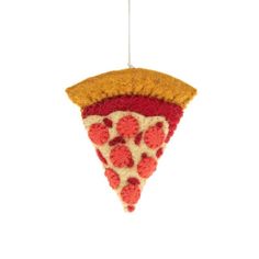 Felt Pizza Slice Ornament showing the front Felt Food Ornaments, Christmas Tree Mantle, Nyc Ornament, Felt Pizza, Felt Products, Chicago Pizza, Food Ornaments, Felt Food, Pizza Slice