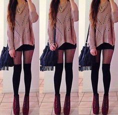 Gender Fluid Fashion, Cold Fashion, Casual Fall Outfits, Polyvore Outfits, Cute Fashion, Outfits For Teens, Thigh Highs