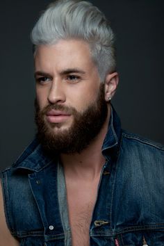 Men’s Hairstyles Beard Dye, Long Beard Styles, Grey Hair Men, Beard Game, Gray Hair Cuts, Beard Look, Beard Lover