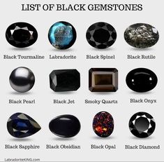 Black Gemstones, Black Gems, Pretty Rocks, Black Diamonds