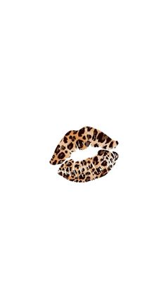 a pair of leopard print hair clips on a white background in the shape of a snake