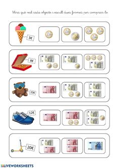 the worksheet for counting money with pictures and words to help students learn how to count