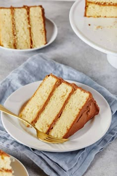 a slice of cake on a plate with a fork