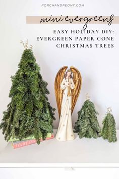 Paper Cone Evergreen Christmas Trees Skirt Diy, Tree Collar