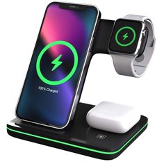 an apple watch charging station with the charger attached to it