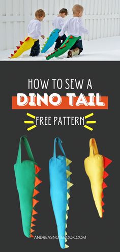 how to sew a dino tail bag with free pattern