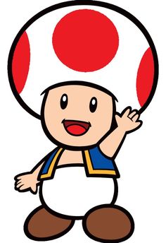 an image of a cartoon character with a mushroom on his head and hands in the air