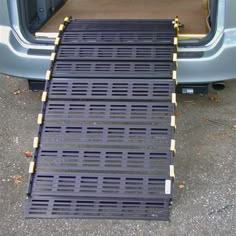 Made from rust-proof 6061-T6 aluminum construction, this 6' Roll-A-Ramp is 30-5/8" wide and has a 1000 lb weight capacity. Its ability to roll up makes transportation and storage a cinch, and it comes with a handy strap for easy carrying. Its the ideal solution for getting wheelchairs up a short flight of stairs, or loading your motorcycle into a truck. And best yet, each wheelchair ramp comes with a 10-year manufacturer's warranty. Wheelchair Ramp Diy, Accessible House, Portable Ramps, Adaptive Equipment, Loading Ramps, Underground Bunker, Wheelchair Ramp, Wheelchair Accessories, Wheelchair Friendly