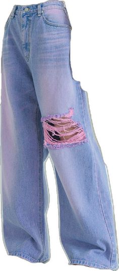 Baggy Pink Cotton Jeans, Pink Baggy Cotton Jeans, Pink Wide Leg Jeans For Streetwear, Pink Distressed Jeans For Summer, Pink Distressed Summer Jeans, Summer Pink Distressed Jeans, Summer Distressed Pink Jeans, Streetwear Pink Denim Pants, Baggy Pink Denim Jeans