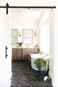 the bathroom is clean and ready to be used as a guest room or family room