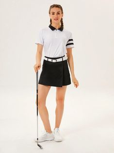 Shop our Ladies' Short Sleeve Golf Polo - White Athletic Golf Polo Shirts Tennis Shirts Casual Workout Athletic Tops Dry Fit. Trendy Golf, Athletic Tops, Golf Set, Womens Thermal, Tennis Shirts, Golf Skort, Golf Outfits Women, Black Polo, Ladies Short