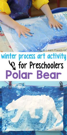 an image of a child making polar bear art