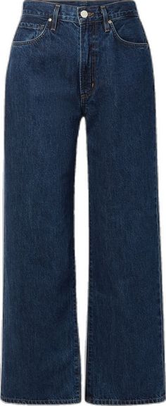 GOLDSIGN's 'The Barker' jeans are reminiscent of styles worn in the '90s. Designed in a high-waisted shape, they're made from dark-blue denim and have wide legs that pool nicely over trainers or tuck neatly into cowboy boots. Wide Legs, Dark Denim, Net A Porter, Wide Leg Jeans, Women Collection, Cowboy Boots, Blue Denim, Porter