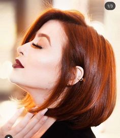 Short Hairstyles Fine, Bob Hairstyles For Thick, Ginger Hair Color, Hair Color Auburn, Copper Hair Color, Haircuts For Medium Hair, Haircut And Color, Hair Color And Cut