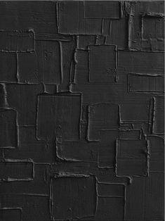 an abstract black and white painting with squares