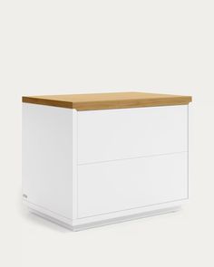 an image of a white chest with wood top