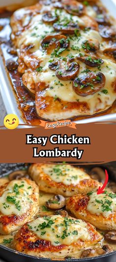 an easy chicken lombard recipe is shown here