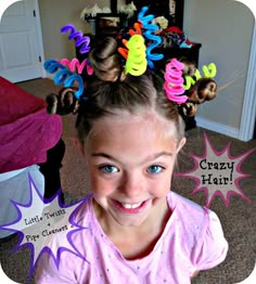 Crazy Hair For Kids, Candy Girls, Wacky Hair Day, Twisted Hair, Hair Knot, Crazy Hats