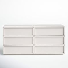 a white dresser with six drawers on each side