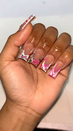 Press On Nails Ideas, Vday Nails, Simple Acrylic Nails, Acrylic Nails Designs, Exotic Nails