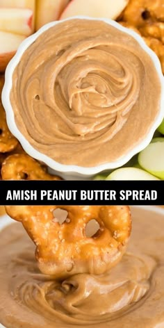 an image of peanut butter spread on pretzels