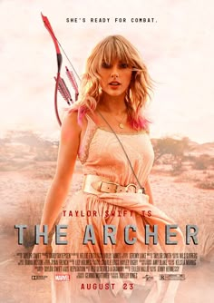 the archer movie poster with taylor swift holding a tennis racquet in her hand