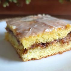 a piece of cake sitting on top of a white plate