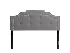 Light grey padded queen headboard with tufted design and soft fabric upholstery. Crown Silhouette, Full Bed Frame, Patio Storage, Cabinet Accessories, Mattress Box Springs, Padded Headboard, Queen Bed Frame, Queen Headboard, Replacement Cushions