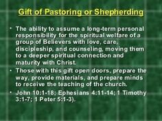 a green background with the words gift of pastoring or shepherdding on it,