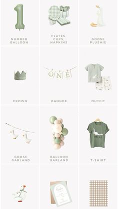 a bunch of different items that are in the shape of letters and numbers on a white background