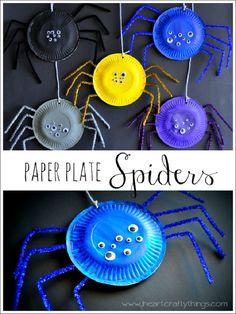 15 Easy Halloween Crafts for Kids - GleamItUp Spider Craft, Dekorasi Halloween, Halloween Week, Hallowen Ideas, Spider Crafts, Easy Halloween Crafts