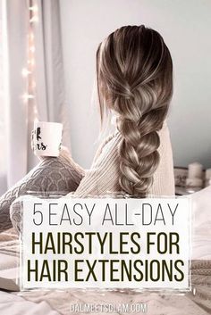 If you wear hair extensions, enjoy the ability to change your hairstyle at a moment’s notice with these 5 amazing hairstyles for hair extensions! #hairextensions #clipinhairextensions #hairstyleswithhairextensions #loosemessybun #braidedponytail #lowbun #hairbun #doublefrenchbraids Styling Hair With Extensions Tutorials, Hair Extension Curls, 2 Rows Of Hair Extensions, Gym Hairstyles With Extensions, How To Wear Your Hair Up With Extensions, Gym Hair With Extensions, Ways To Style Hair With Extensions, How To Style Weft Hair Extensions, Hairstyles For Sew In Extensions