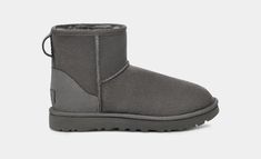 Classic Mini II Boot Casual Insulated Shearling Boots, Casual Sheepskin Boots With Round Toe, Casual Sheepskin Boots With Rubber Sole, Casual Outdoor Shearling Boots, Classic Mini Ii Boot, Grey Uggs, Grey Ugg, Grey Ugg Boots, Women's Winter Boots