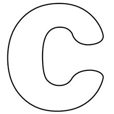 the letter c is shown in black and white