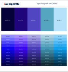 the color palette is shown in blue and black, with different shades to choose from