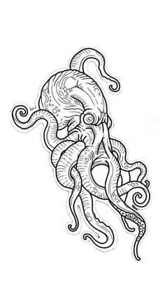 an octopus sticker on a white background