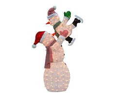 an inflatable snowman with christmas lights on it's head and arms