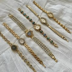 DO NOT PURCHASE THIS LISTING!!! Watches are sold... - Depop Vintage Ladies Watch, Vintage Bracelet Watch, Antique Gold Watches Women, Vintage Gold Watch Women, Gold Watches Women Jewellery, Watch With Bracelets Women, Dainty Watches For Women, Watch Aesthetic Vintage, Cute Watches For Women