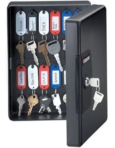 25-Key Security Cabinet - Wall Mountable [0.1 Cu. Ft.]--11125  NationwideSafes.com Safe Lockers, Key Locker, Small Parts Storage, Key Hangers, Safe Door, Boat Shed, Key Cabinet, Cool Lock, House Shed