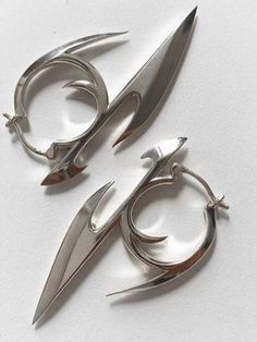 Silver Punk Character Earrings - AnotherChill Cyberpunk Y2k, Y2k Cyberpunk, Punk Character, Character Earrings, Y2k Earrings, Trendy Scarves, Crescent Earrings, Punk Earrings, Geometric Forms