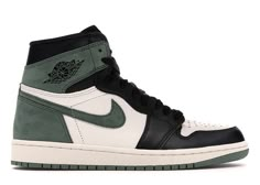 Check out the Jordan 1 Retro High Clay Green available on @StockX Girls Basketball Shoes, Green Jordans, Vintage Nike Sweatshirt, Custom Painted Shoes, Pretty Sneakers, Jordan Ones, Expensive Shoes, Modern Shoes, Fresh Shoes