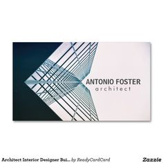 an architectural business card with the name antonio foster architecture