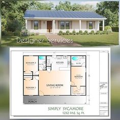 the floor plan for a small home with two bedroom and one bathroom, is shown