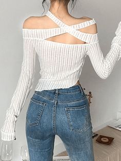 ⚡️Free Shipping 2022 Asymmetric Criss Cross Knit Crop Top White S under $16.00 in Sweaters at AnotherChill.com Online. Style: Street/Sweet/Y2K/Sexy/Fairy Grunge. Fabric Content: Polyester, Spandex. Fit Type: Slim fit. Neckline: Off the Shoulder. Sleeve Length: Long Sleeve. : Great for party season or special occasions, these crop tops crafted from ribbed knit fabric, features a criss cross off shoulder style, with an asymmetrical hem and thumb holes detailing.. ✓2022 SUMMER OUTFITS. Check review Spring Knit Top With Drawstring Hood, Ribbed Cotton Hooded Top, Knit Long Sleeve Top With Drawstring Hood, Fitted Open Knit Cropped Sweater, Fitted Long Sleeve Open Knit Crop Top, Off Shoulder Fashion, Fairy Grunge, Thumb Holes, Long Crop Top