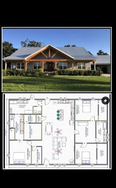 the floor plan for this ranch house is very large and has two separate living areas